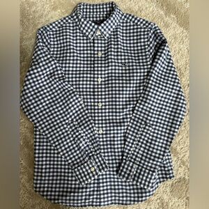 Boys Vineyard Vines Whale Shirt blue and White Plaid Button-Down Shirt